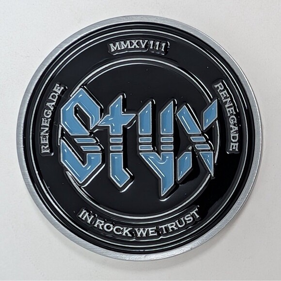 Styx 2019 MMXIX Tour Limited Edition VIP Coin - In Rock We Trust - Renegade SWAG - Picture 1 of 3